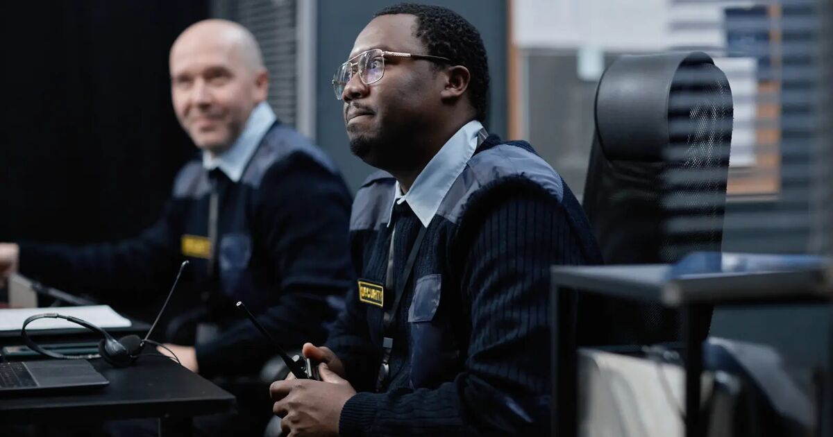 Security officers monitoring sites from a control room